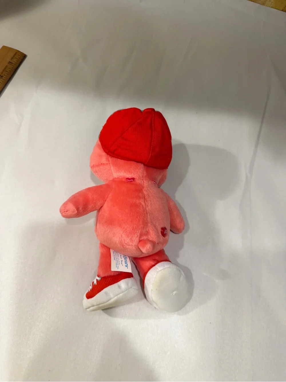 Vintage 2005 Care Bear apple plush toy hat and shoes